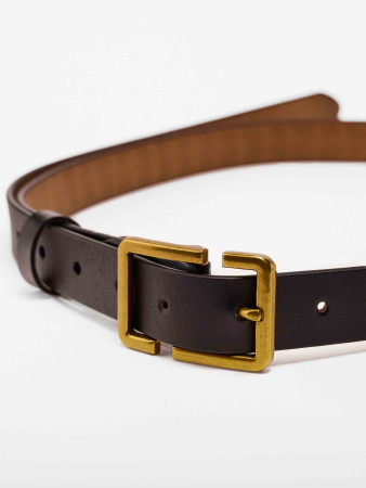 Ремень поясной женский кожанный, коричневый